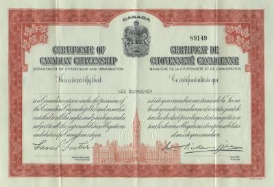 Certificate of Canadian citizenship